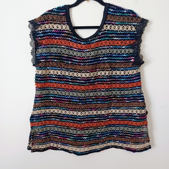 Free People New Romantics Crocheted Top Sz M - Picture 5 of 6